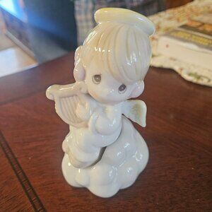 Precious Moments Cream White Ceramic Angel Figurine